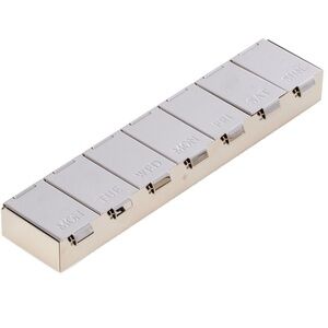 Bey Berk Chrome Plated Pill Box Weekly Organizer